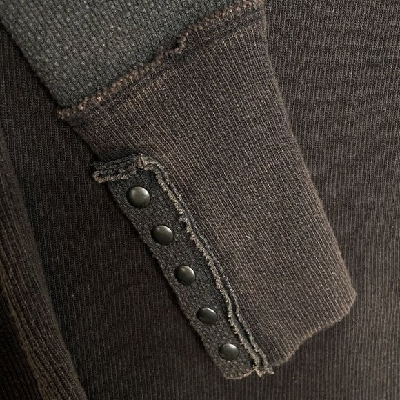 Free People We The Free Dark Brown/Gray Long Sleeve Mock Neck Thermal, M - Picture 6 of 8